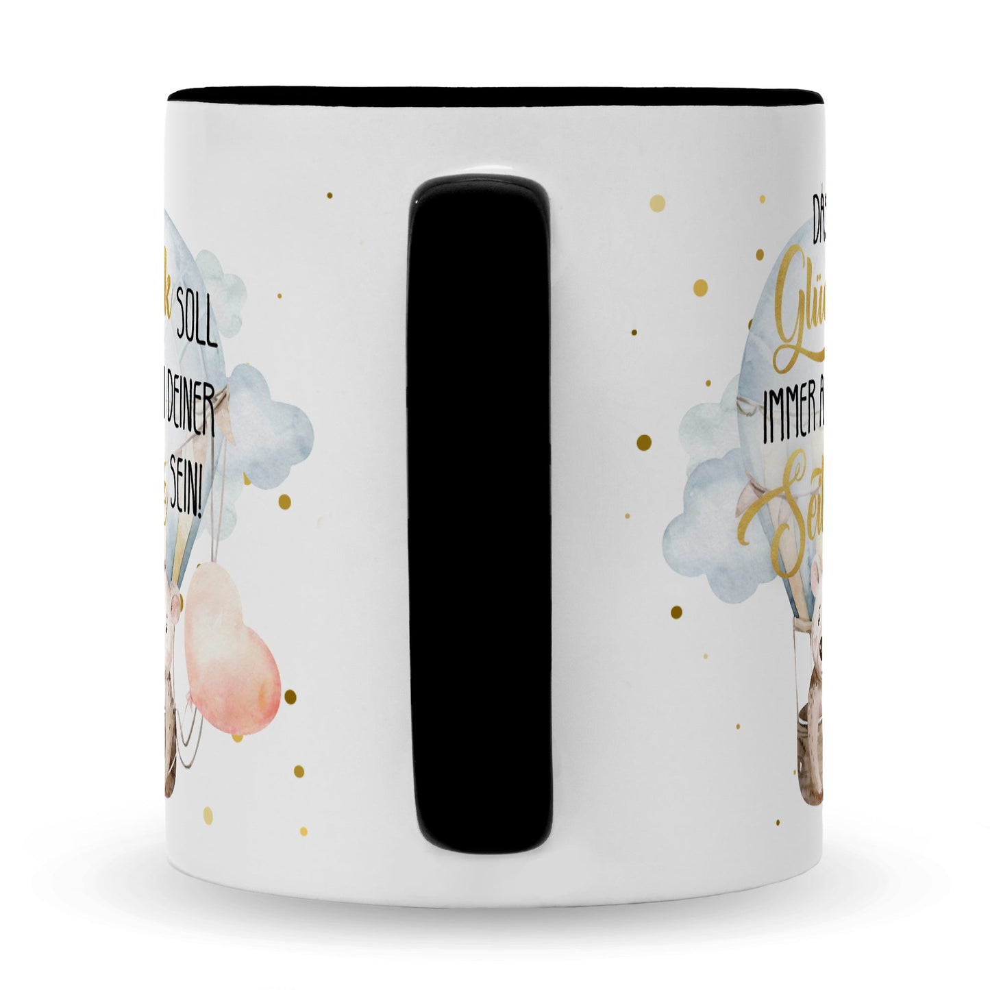 Bedruckte Tasse mit Spruch Glück immer an deiner Seite