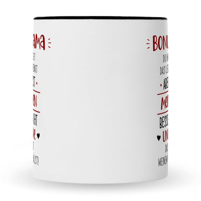 Bedruckte Tasse mit Spruch Bonus Eltern