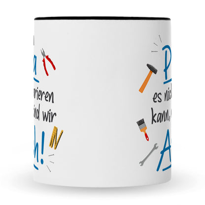 Bedruckte Tasse mit Spruch Wenn Papa es nicht reparieren kann
