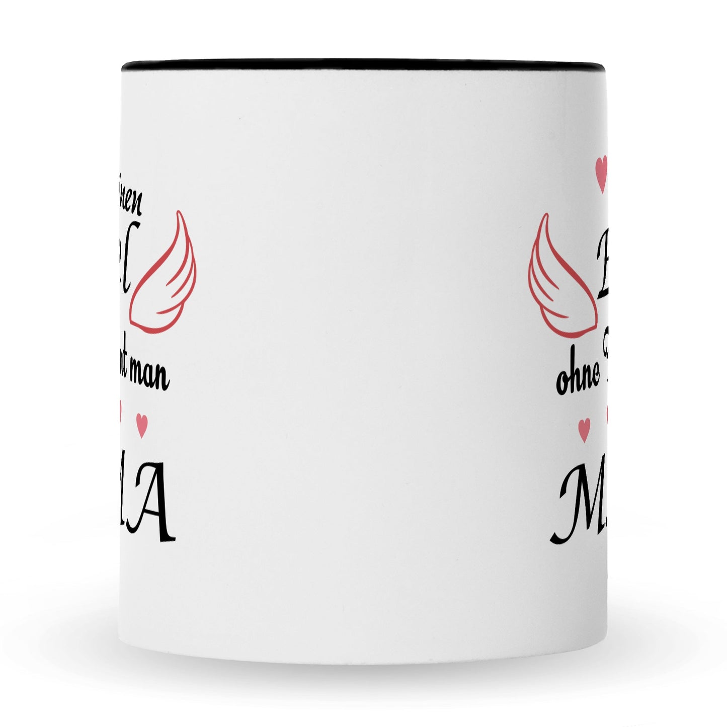 Bedruckte Tasse mit Spruch Engel ohne Flügel