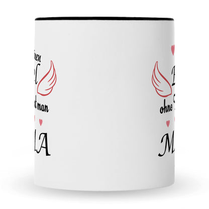 Bedruckte Tasse mit Spruch Engel ohne Flügel