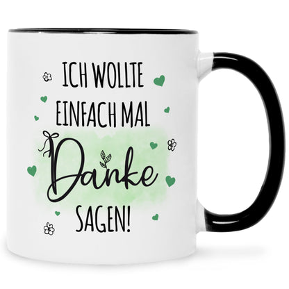 Bedruckte Tasse mit Spruch Wollte einfach mal danke sagen