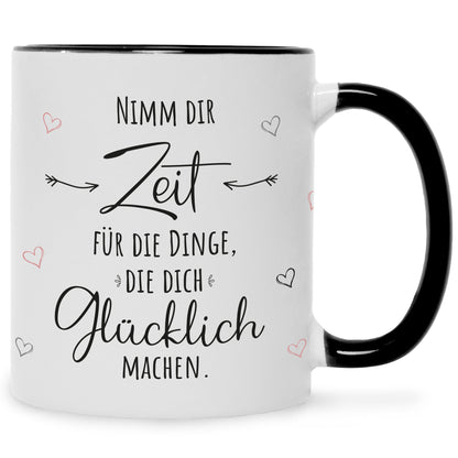 Bedruckte Tasse mit Spruch Nimm dir Zeit