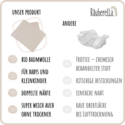 Musselin Kapuzenhandtuch (75x100cm)  Beige