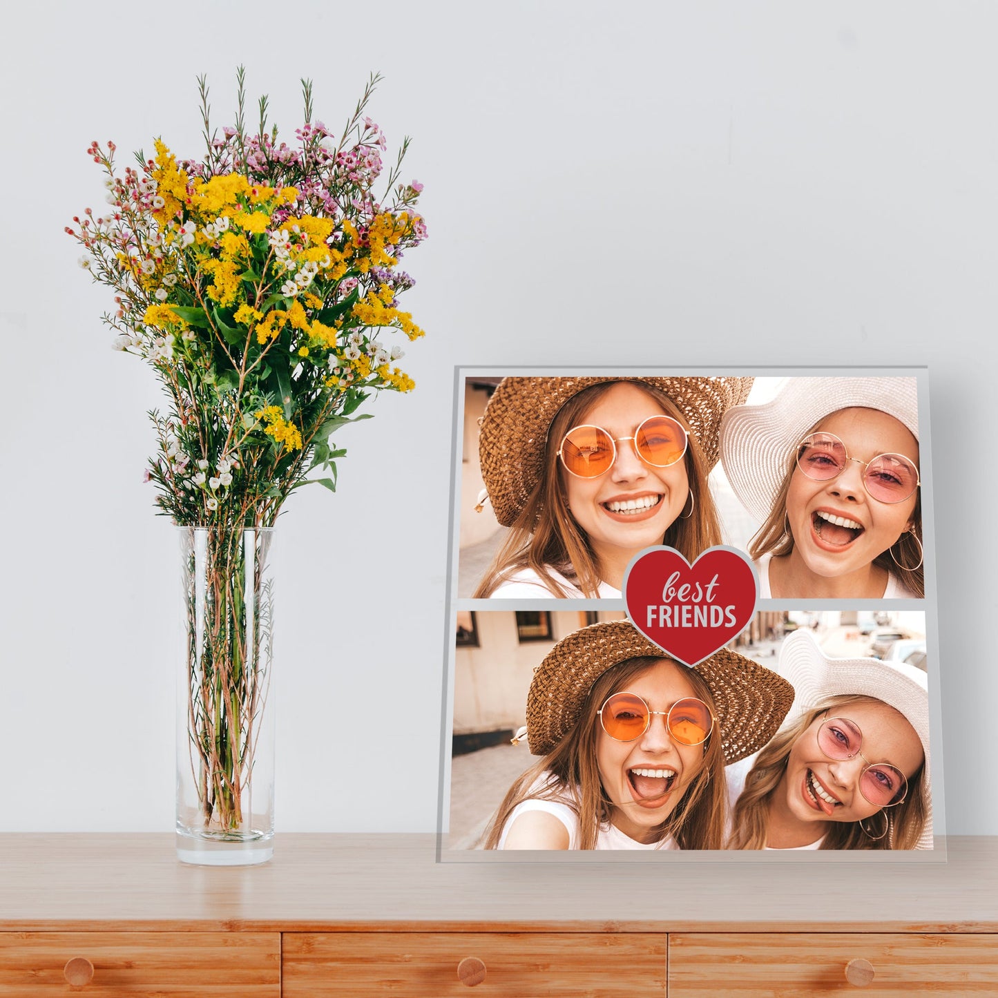 Beste Freunde Foto Geschenk aus Acrylglas mit zwei Fotos