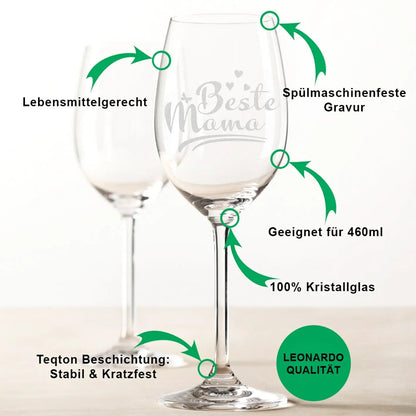 Leonardo Weinglas mit Gravur "Beste Mama"