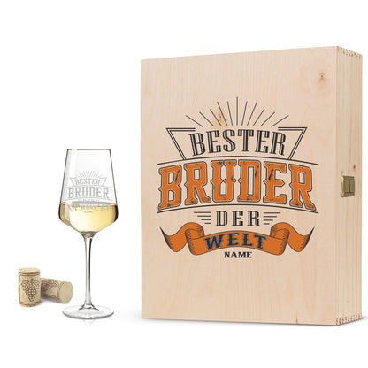Leonardo Weinglas mit Gravur "Bester Bruder der Welt"