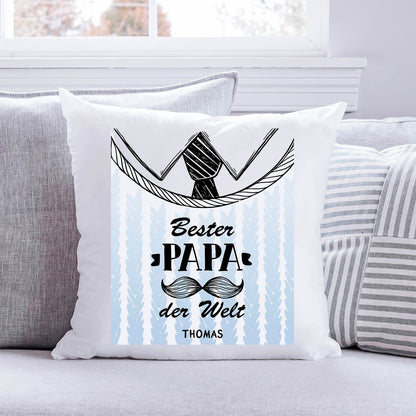 Bedrucktes Kissen mit Motiv Bester Papa der Welt