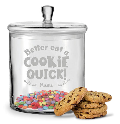 Leonardo Keksglas mit Gravur "Better eat a cookie quick"