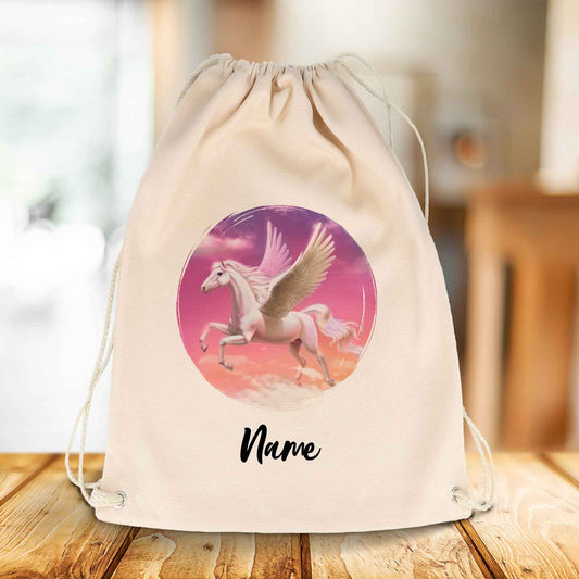 Bedruckter Turnbeutel für Kinder im Pegasus Design