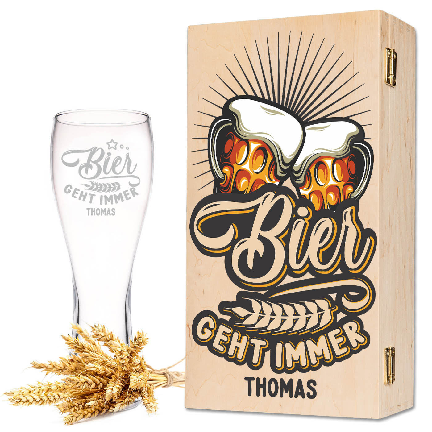 Leonardo Weizenglas "Bier geht immer" mit Namen