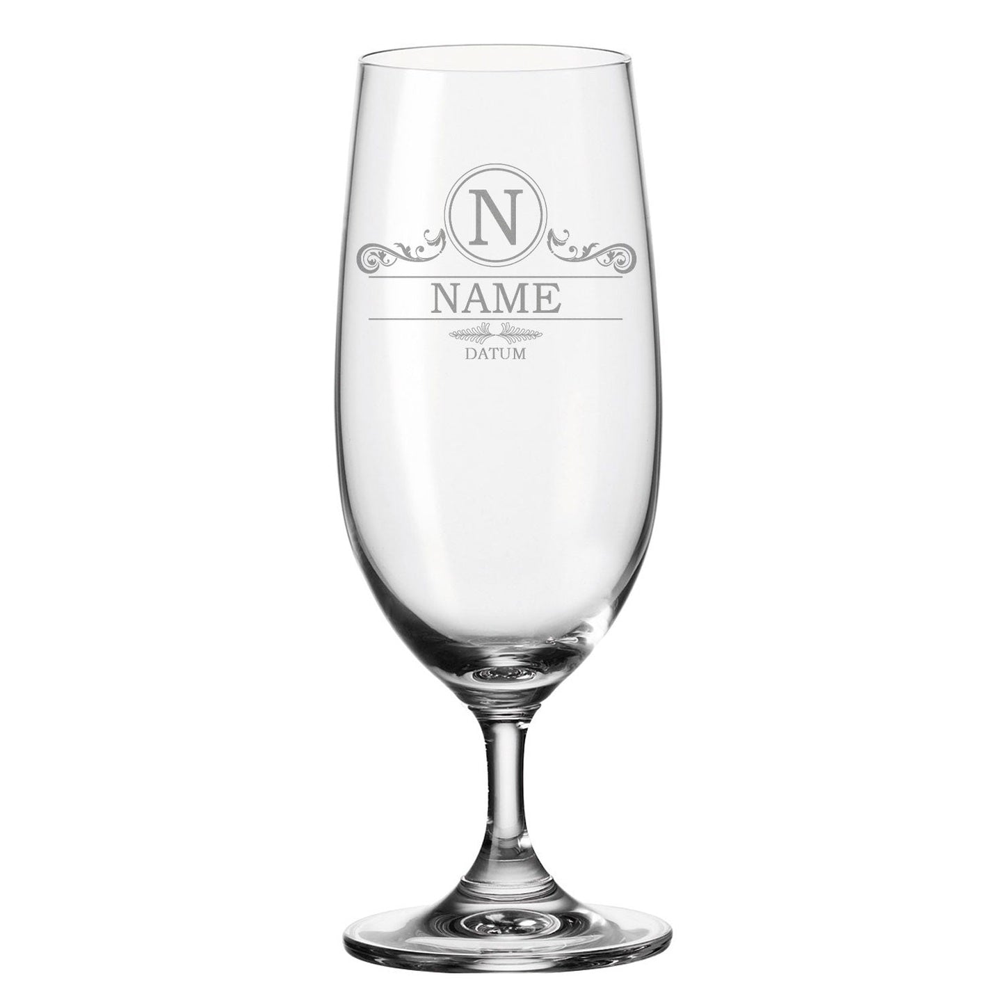 Leonardo Bierglas mit Gravur "Ornament" mit Namen und Datum
