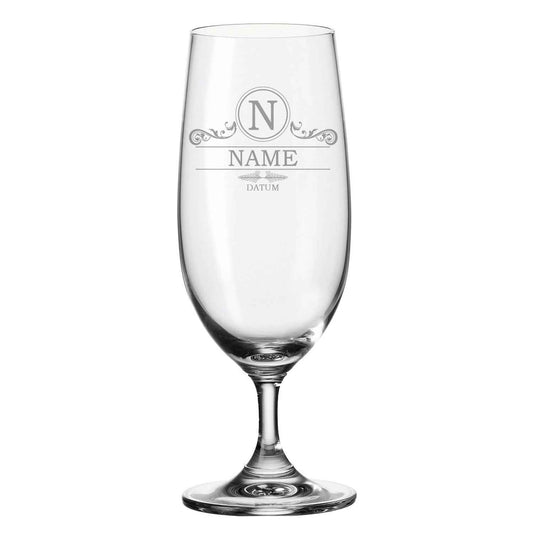 Leonardo Bierglas mit Gravur "Ornament" mit Namen und Datum