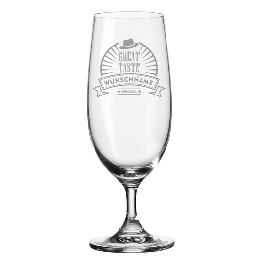 Leonardo Bierglas mit Gravur "Great Taste" mit Namen