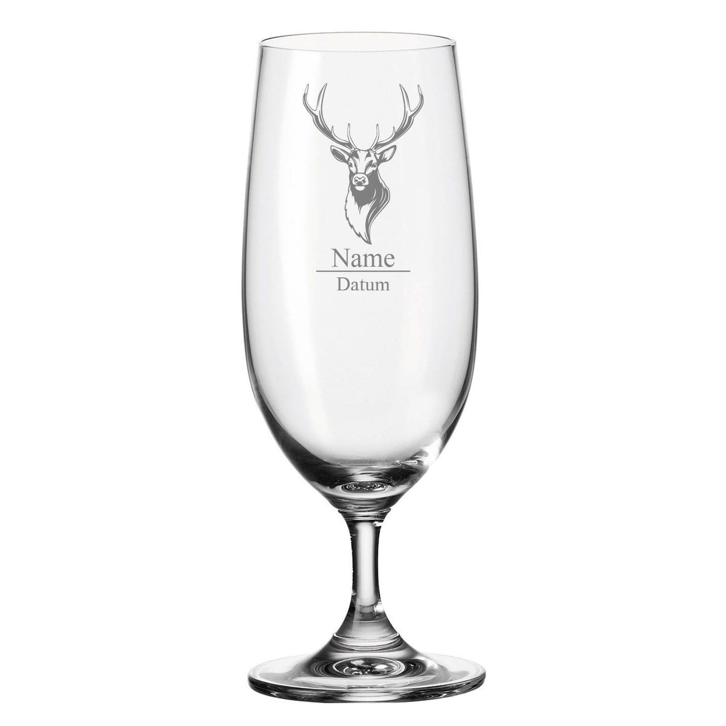 Leonardo Bierglas mit Gravur "Hirschkopf" mit Namen und Datum