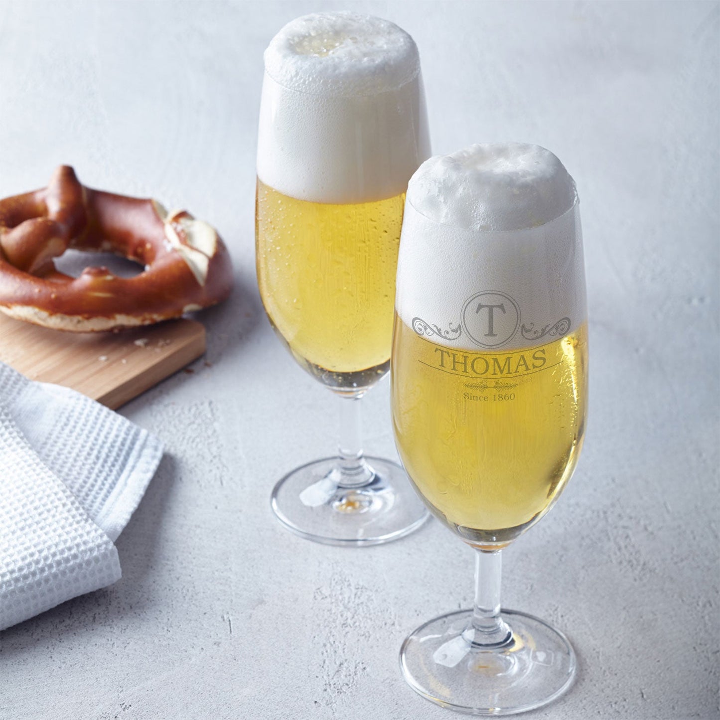 Leonardo Bierglas mit Gravur "Ornament" mit Namen und Datum