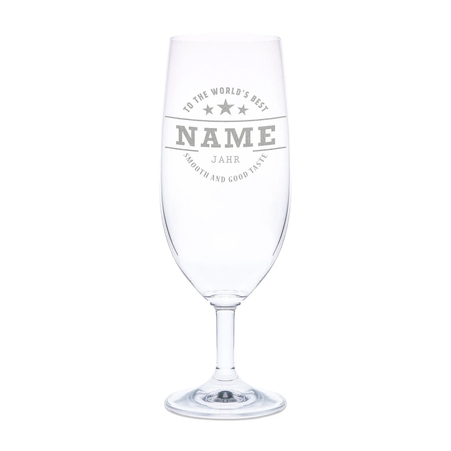Leonardo Bierglas mit Gravur "To the world's best"