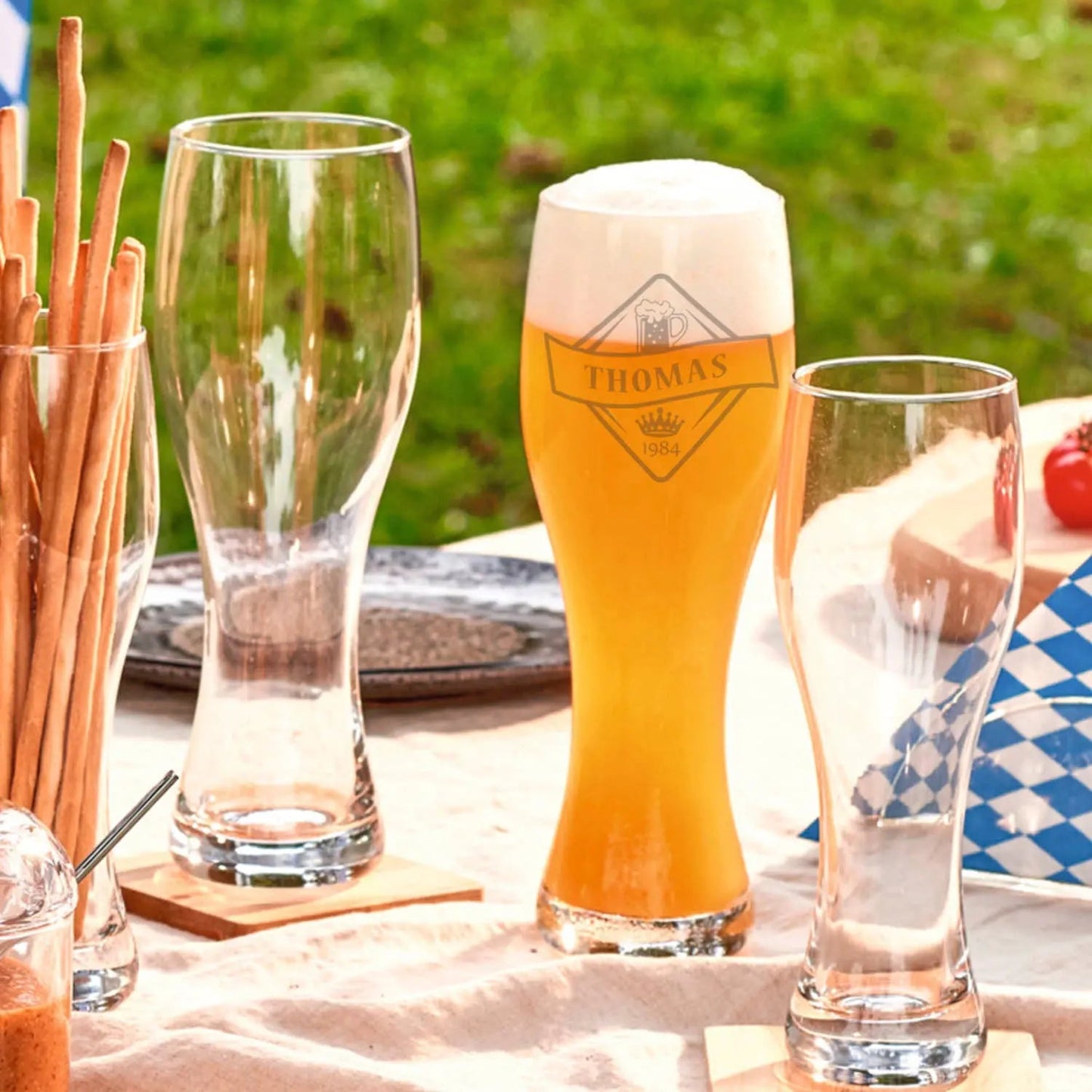 Leonardo Weizenglas mit Gravur "Bierkenner + Wunschname"