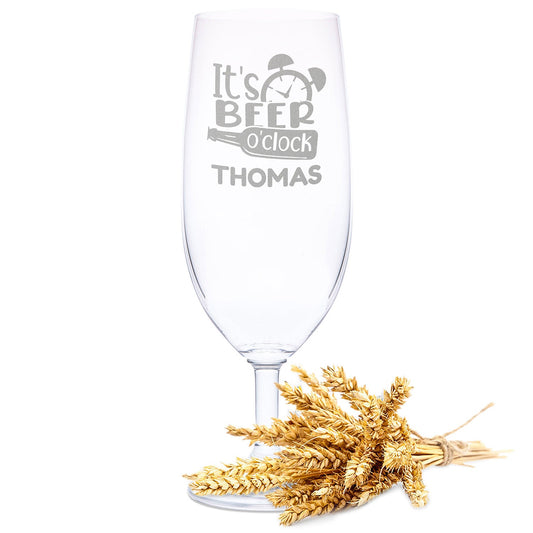 Leonardo Bierglas mit Gravur "It's beer o'clock"