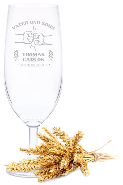 Leonardo Bierglas mit Gravur "Vater und Sohn"