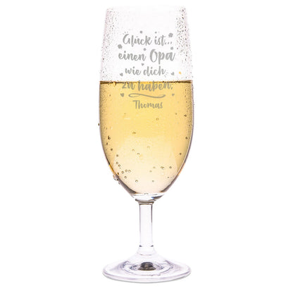 Leonardo Bierglas mit Gravur "Glück ist einen Opa" mit Name