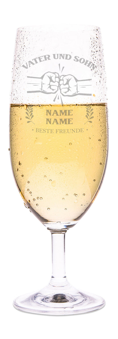 Leonardo Bierglas mit Gravur "Vater und Sohn"