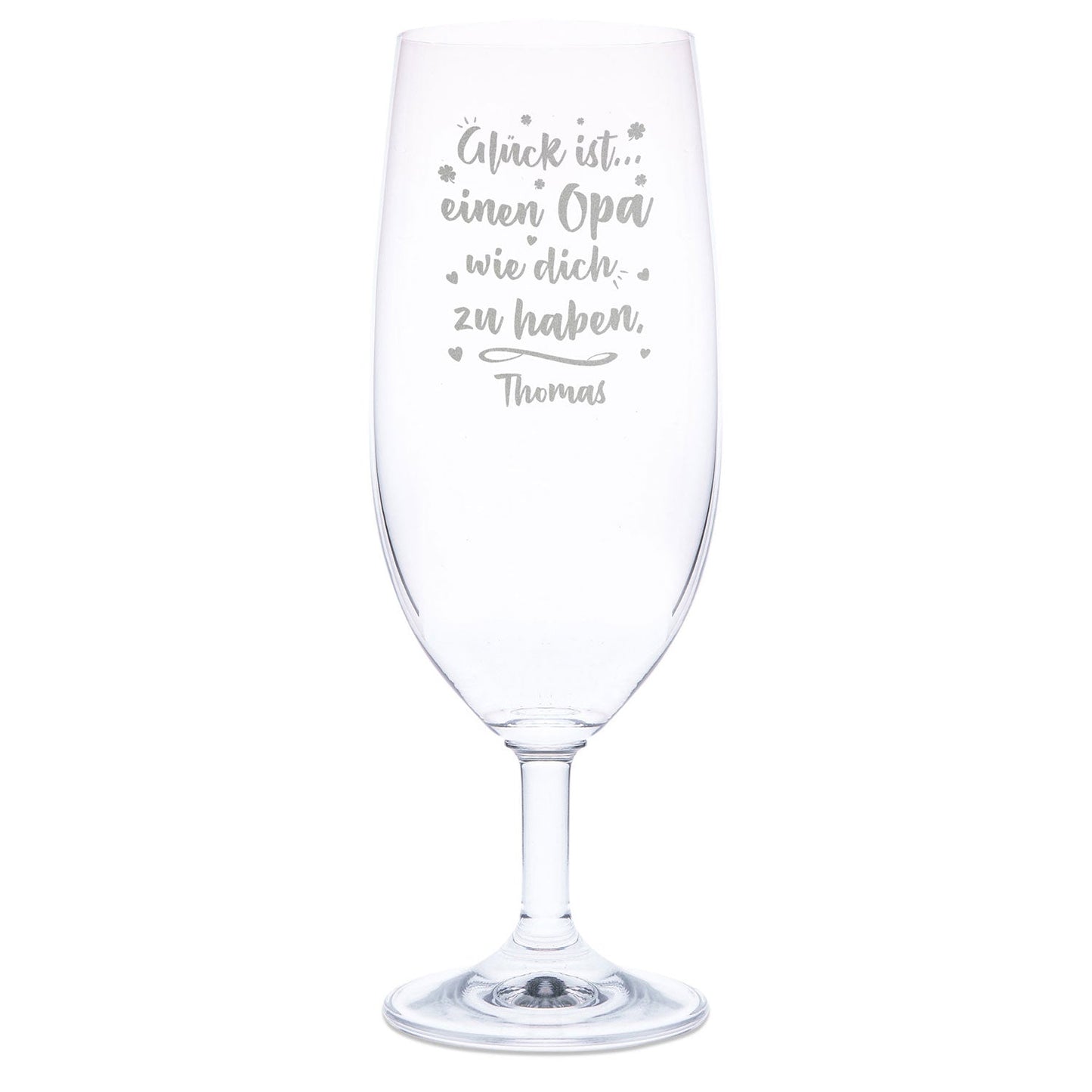 Leonardo Bierglas mit Gravur "Glück ist einen Opa" mit Name