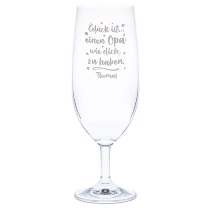 Leonardo Bierglas mit Gravur "Glück ist einen Opa" mit Name