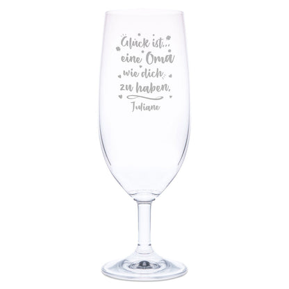 Leonardo Bierglas mit Gravur "Glück ist einen Oma" mit Name