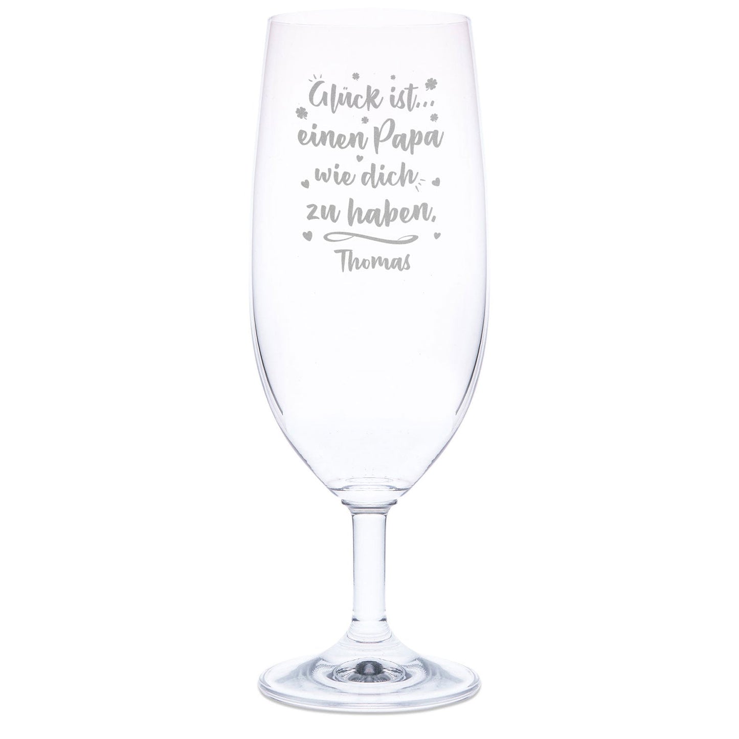 Leonardo Bierglas mit Gravur "Glück ist einen Papa" mit Name
