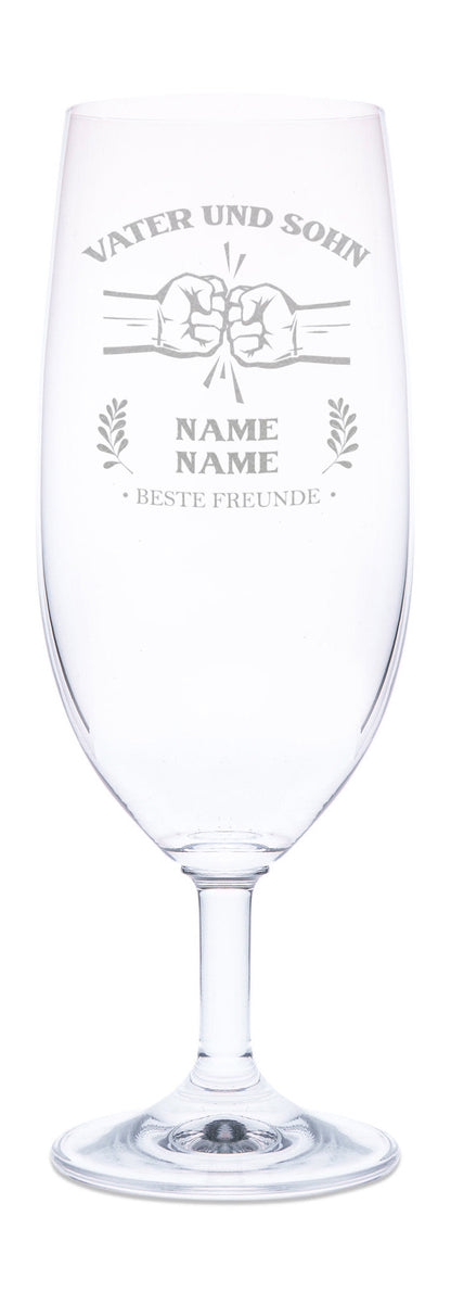 Leonardo Bierglas mit Gravur "Vater und Sohn"