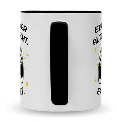 Bedruckte Tasse mit Spruch - Ein Zocker altert nicht er levelt