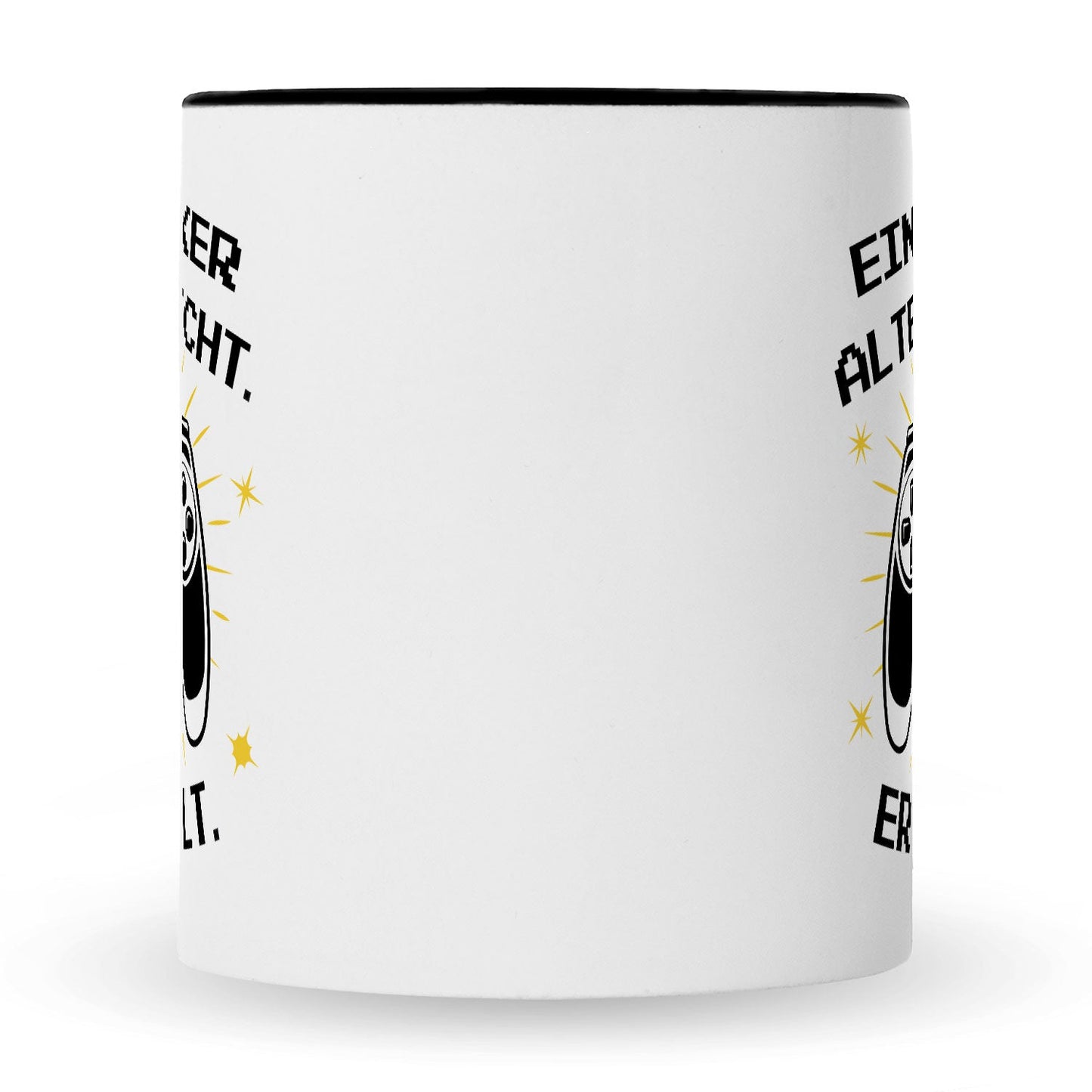 Bedruckte Tasse mit Spruch - Ein Zocker altert nicht er levelt