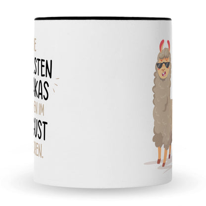 Bedruckte Tasse mit Spruch Die coolsten Alpakas