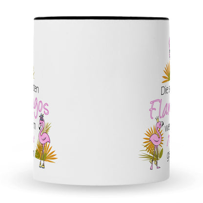Bedruckte Tasse mit Spruch Die schönsten Flamingos