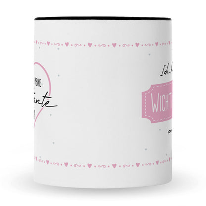 Bedruckte Tasse mit Spruch Ich habe eine wichtige Frage an dich! Patentante/Patenonkel