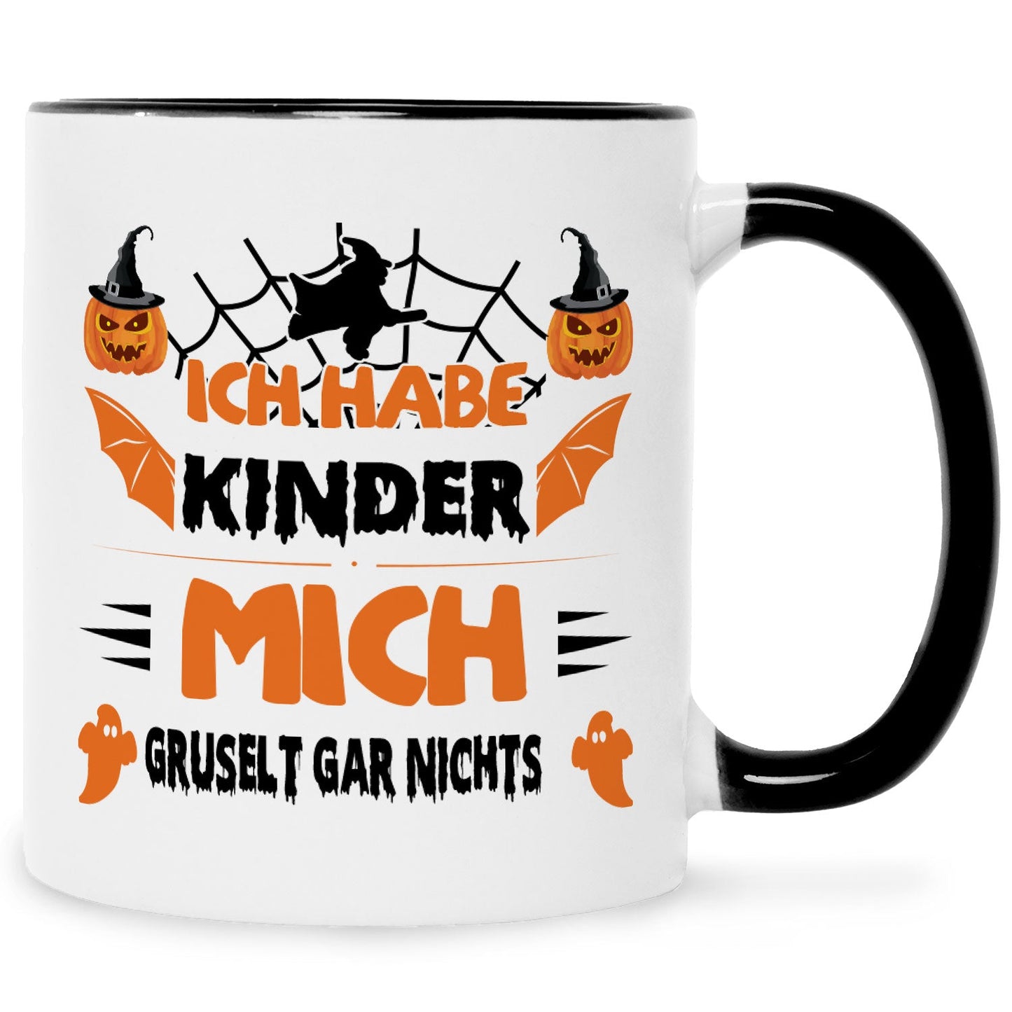 Bedruckte Tasse mit Spruch Ich habe Kinder mich gruselt gar nichts