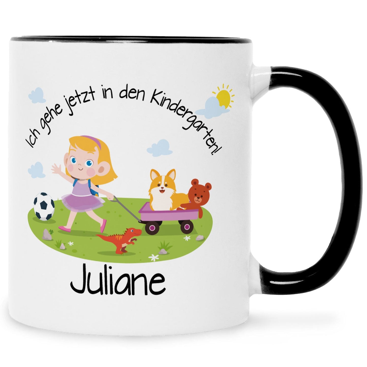 Bedruckte Tasse mit Motiv Ich gehe jetzt in den Kindergarten für Jungen & Mädchen