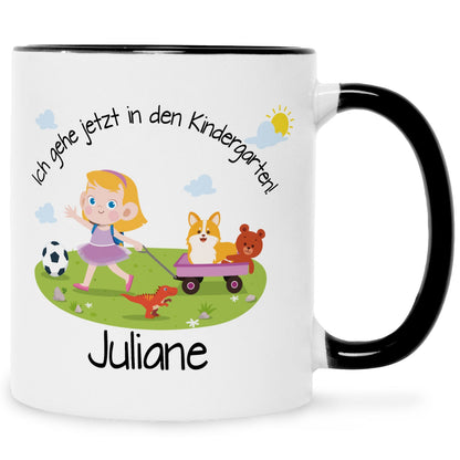 Bedruckte Tasse mit Motiv Ich gehe jetzt in den Kindergarten für Jungen & Mädchen