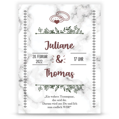 Hochzeitseinladungskarte im Marble White Design