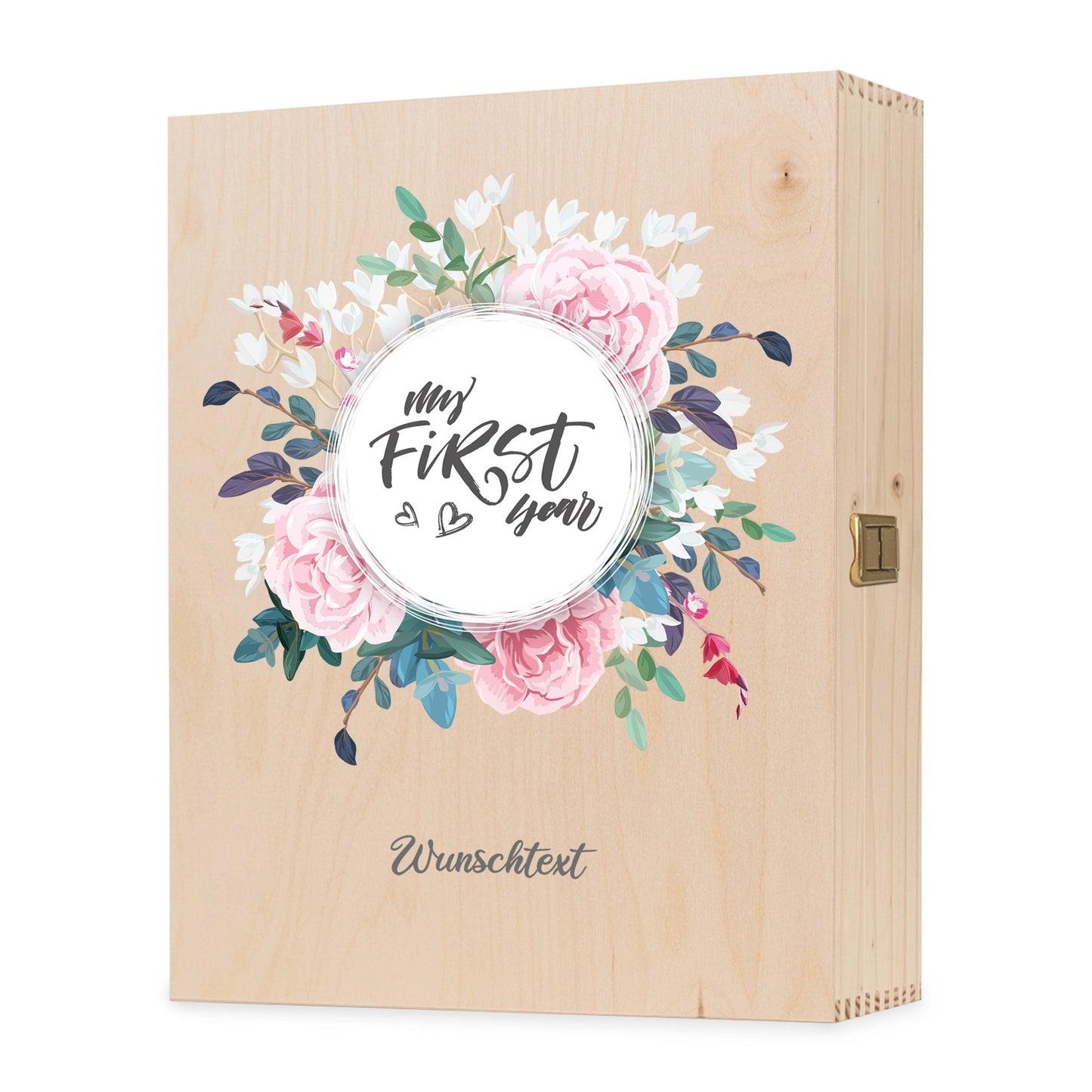 Bedruckte Holzkiste für Kinder - im My first Year Design