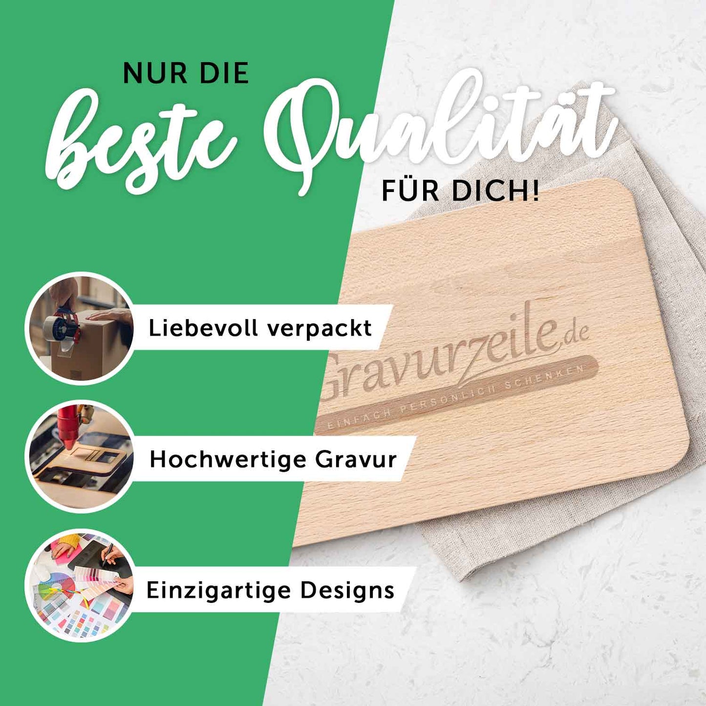 Frühstücksbrettchen aus Holz mit Gravur - Wunscherfüller - Weihnachtsdeko