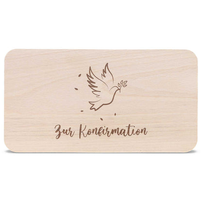Frühstücksbrettchen mit Gravur "Konfirmation Vogel"