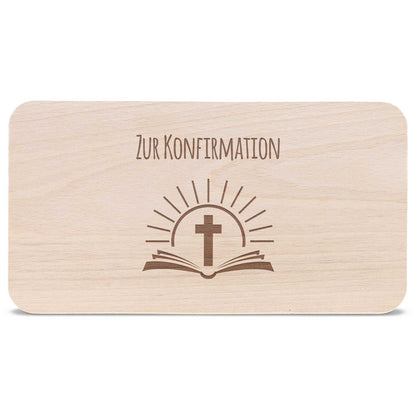 Frühstücksbrettchen mit Gravur "Konfirmation Bibel"