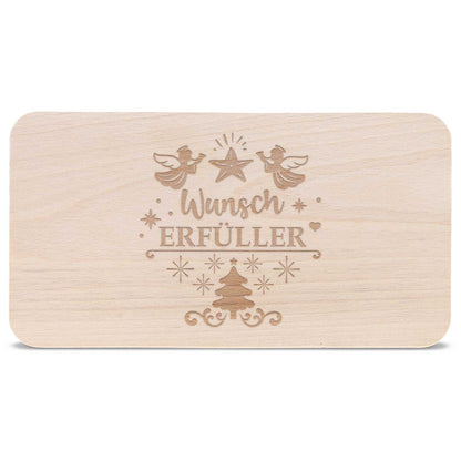 Frühstücksbrettchen aus Holz mit Gravur - Wunscherfüller - Weihnachtsdeko