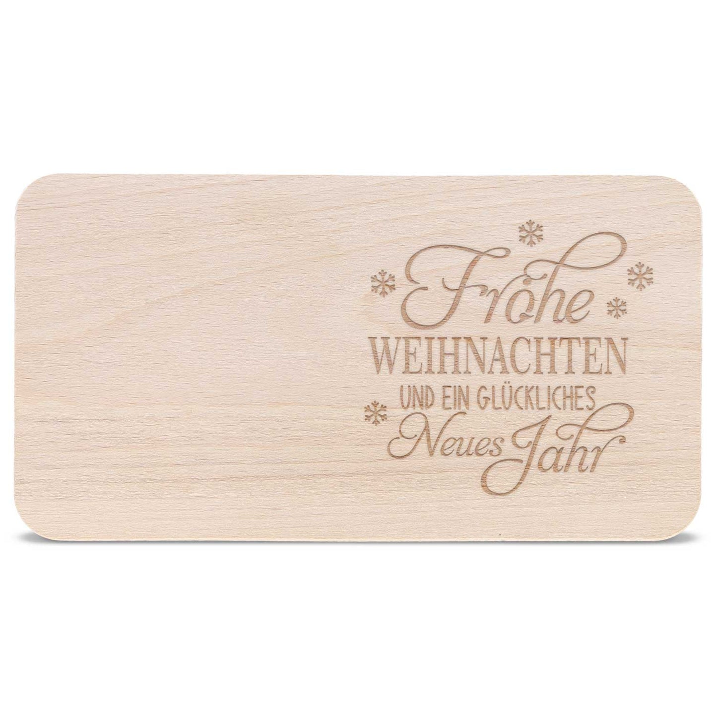 Frühstücksbrettchen aus Holz mit Gravur - Frohe Weihnachten & ein glückliches Neues Jahr