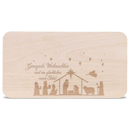 Frühstücksbrettchen aus Holz mit Gravur - Gesegnete Weihnachten - Weihnachtsdeko