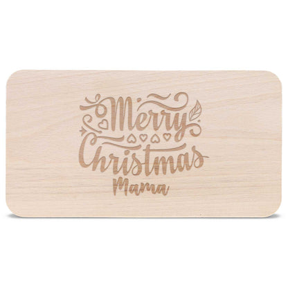 Frühstücksbrettchen aus Holz mit Gravur - Merry Christmas Mama - Weihnachtsdeko