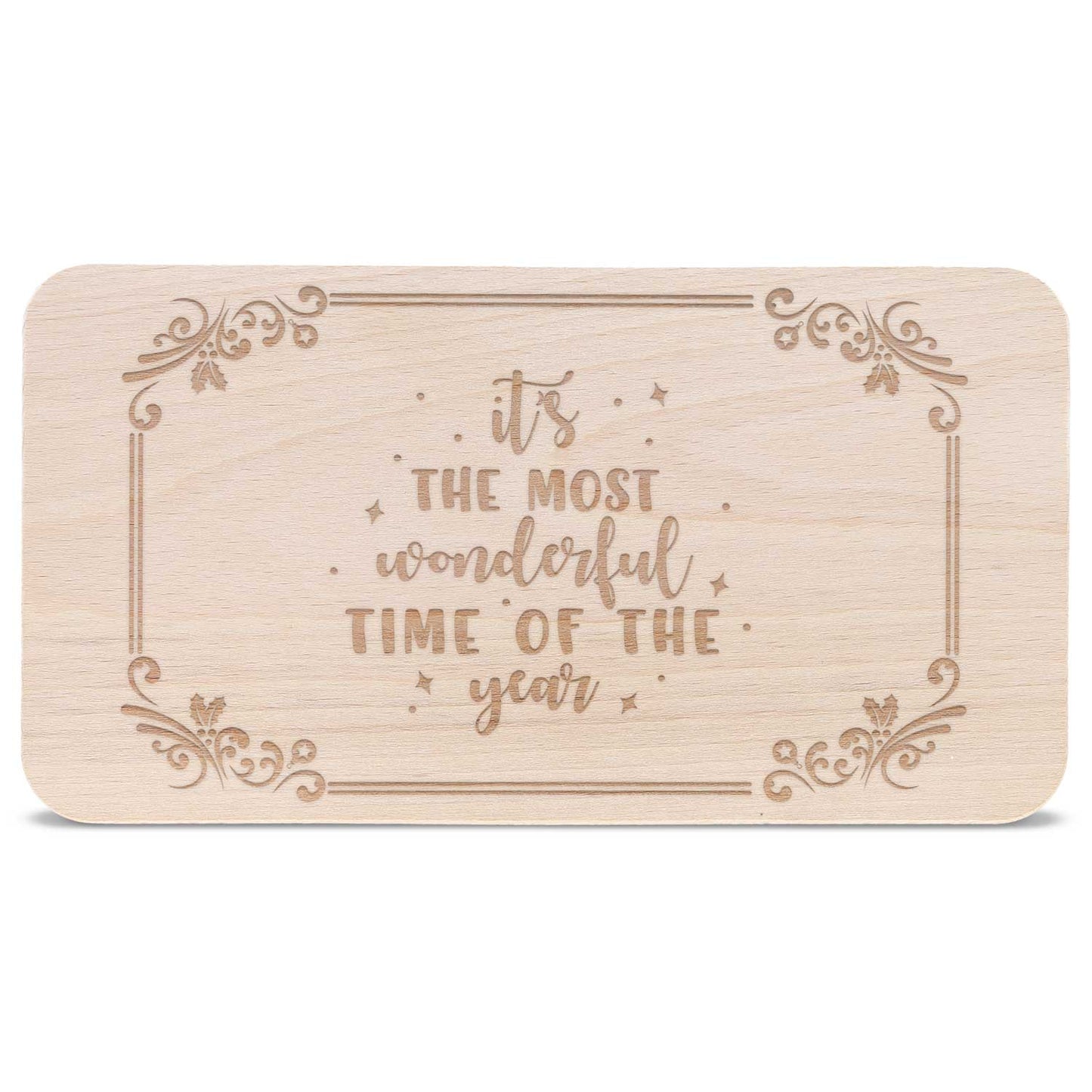 Frühstücksbrettchen aus Holz mit Gravur - it´s the most Wonderful time of the Year - Weihnachtsdeko