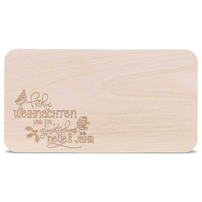 Frühstücksbrettchen aus Holz mit Gravur - Frohe Weihnachten - Weihnachtsdeko